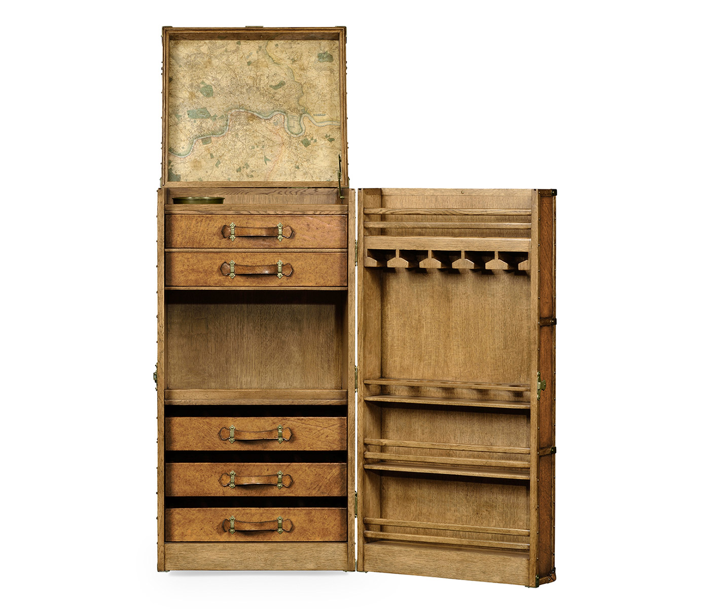 Travel Trunk Style Wine and Cocktail Cabinet