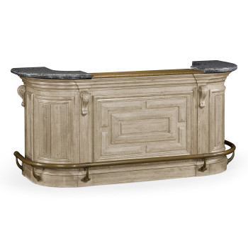 Linenfold Grey Oak Home Bar