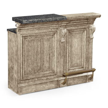 Hinged Door Panel for Linenfold Grey Oak Home Bar