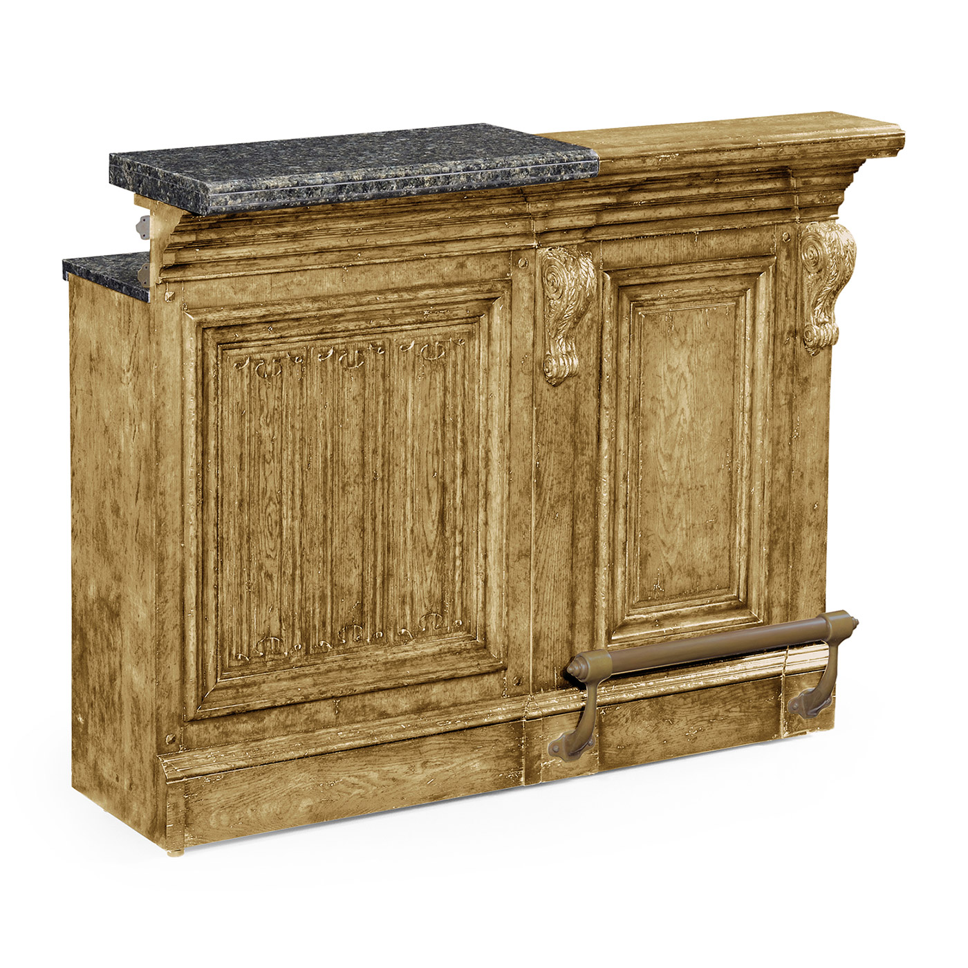 Hinged Door Panel for Linenfold Natural Oak Home Bar