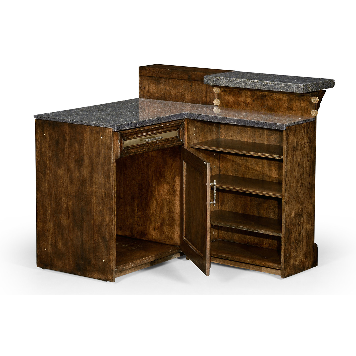 Hinged Door Panel for Linenfold Dark Oak Home Bar