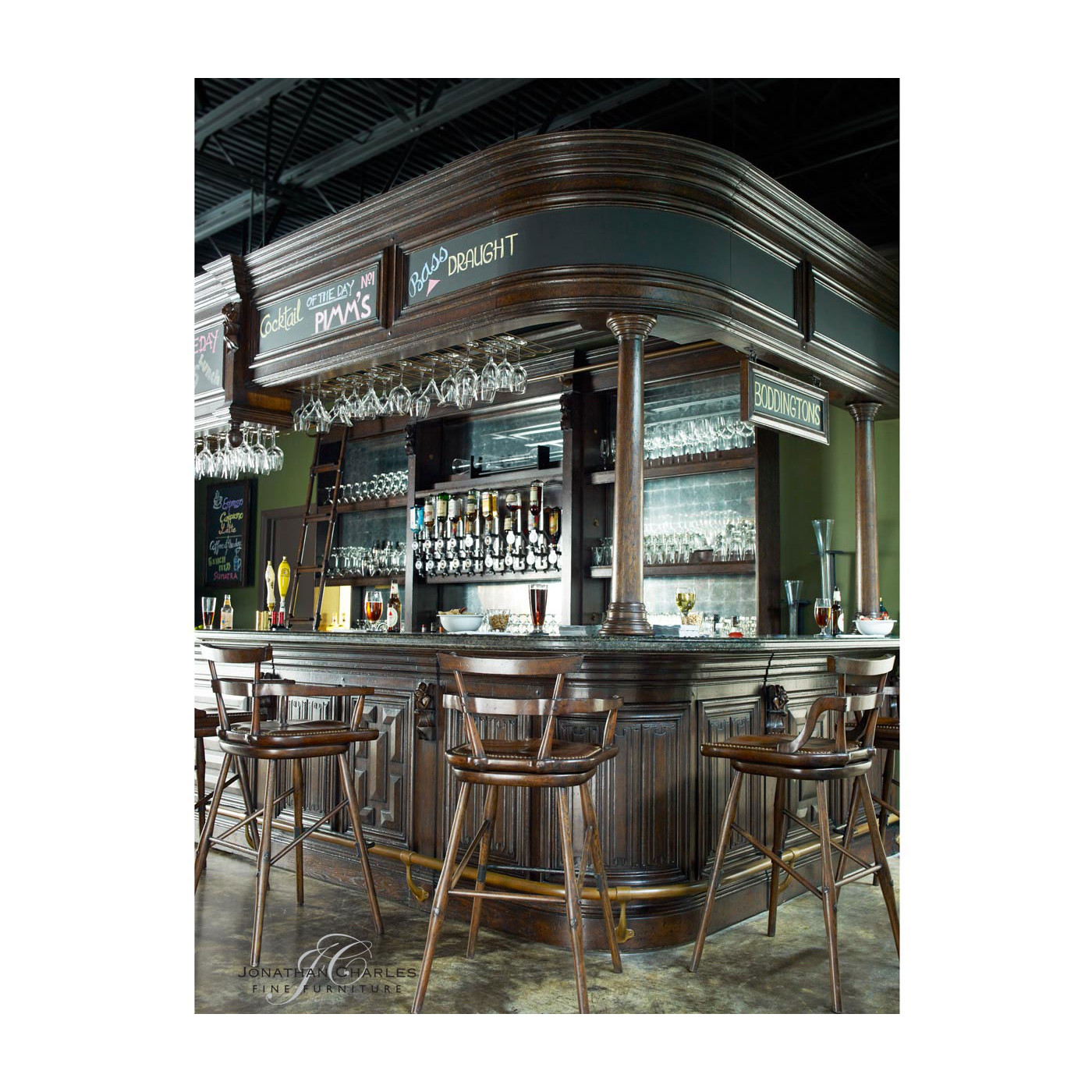 Hinged Door Panel for Linenfold Dark Oak Home Bar