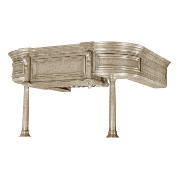 Upper Section of Linenfold Grey Oak Home Bar