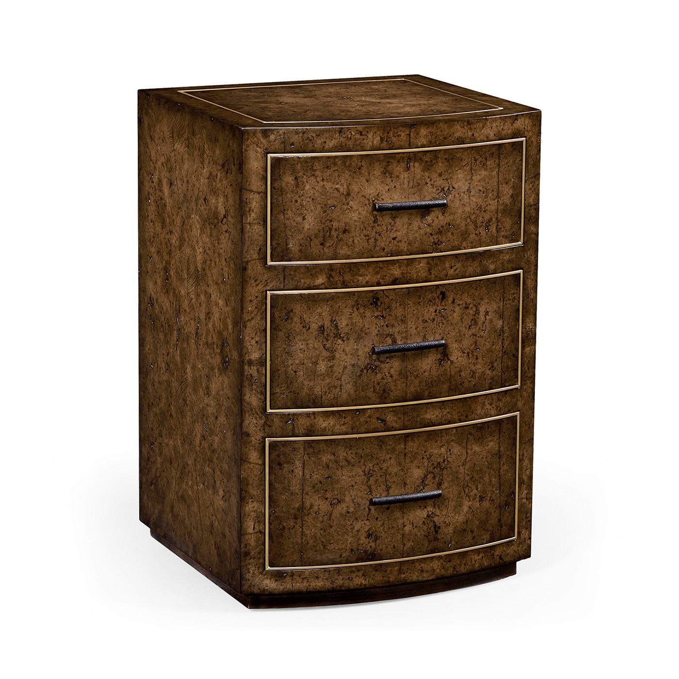 Burl oak chest three drawers