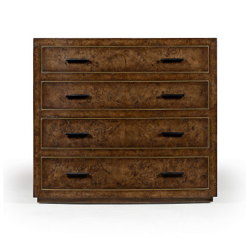 Burl oak chest four drawers