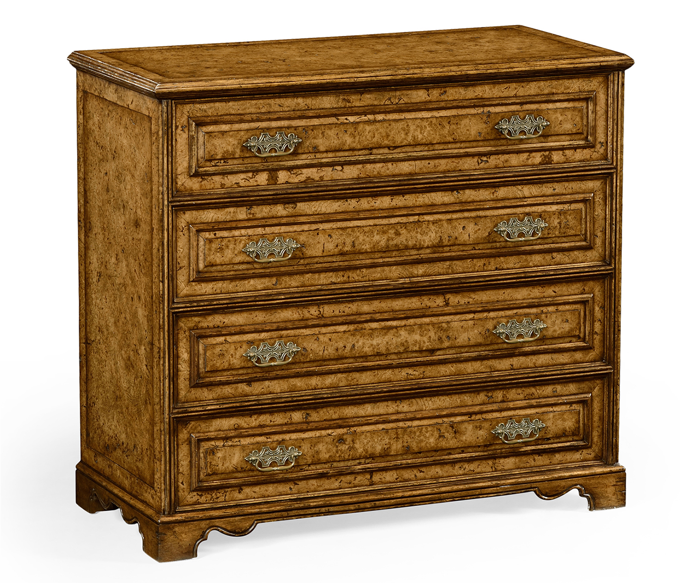 Burl veneered gentleman's writing chest