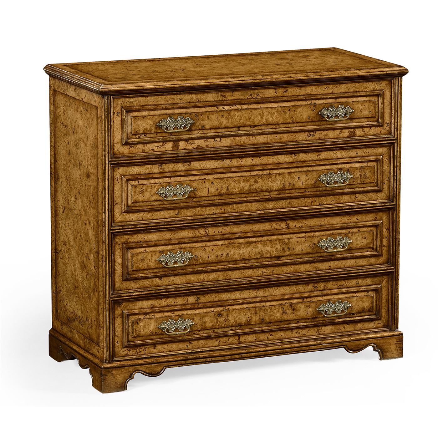 Burl veneered gentleman's writing chest