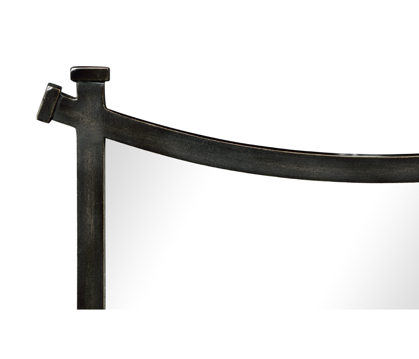 Bronze iron mirror with curved top