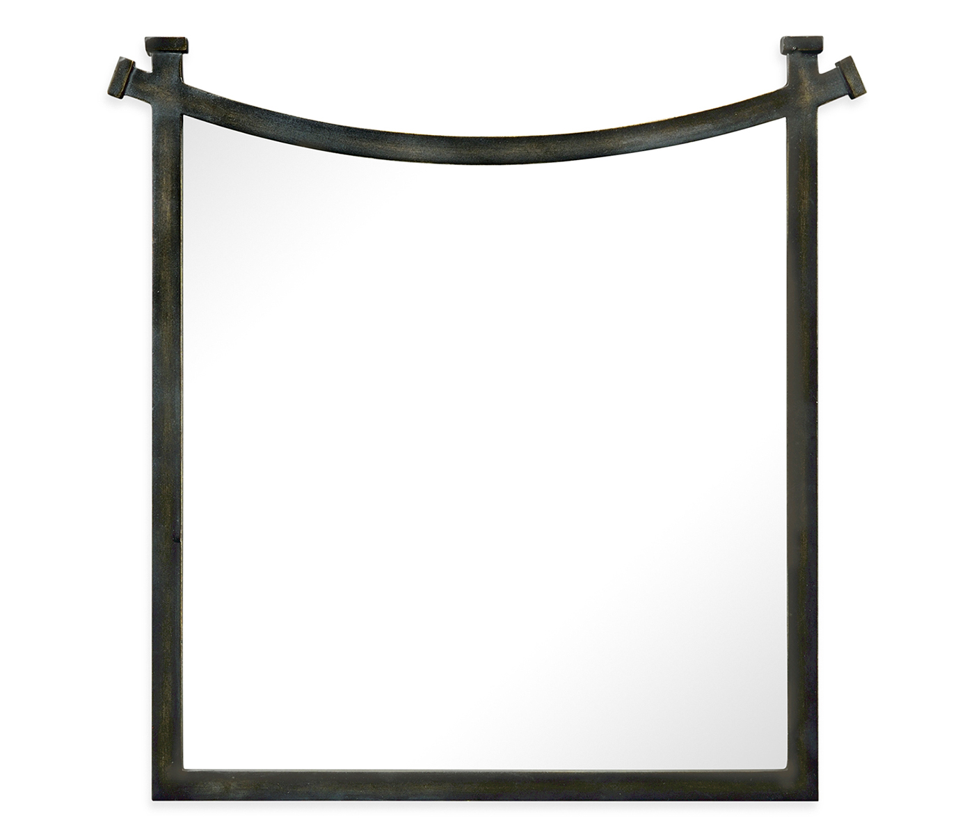 Bronze iron mirror with curved top