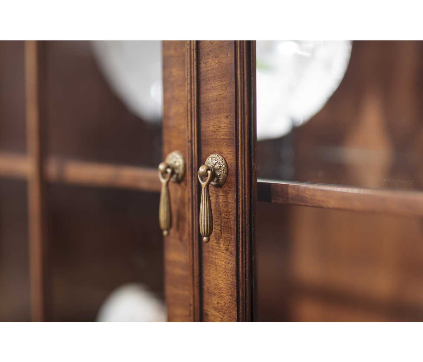 Large Gothic Walnut China Cabinet