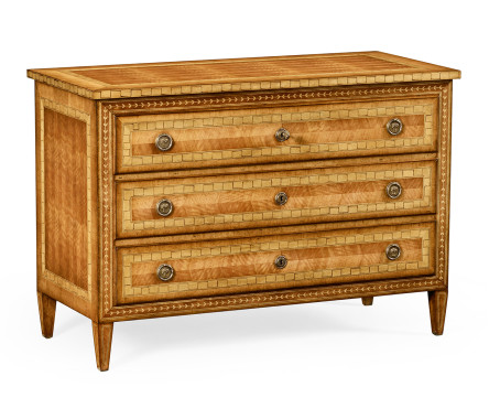 Satinwood directoire large chest of drawers