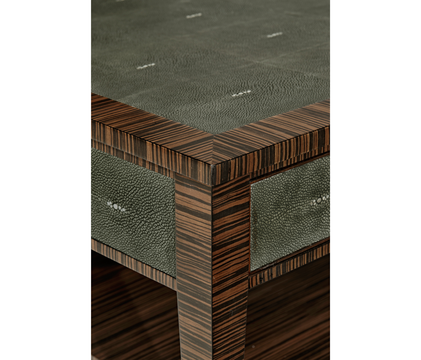 Faux Macassar Ebony & Anthracite Shagreen Coffee Table