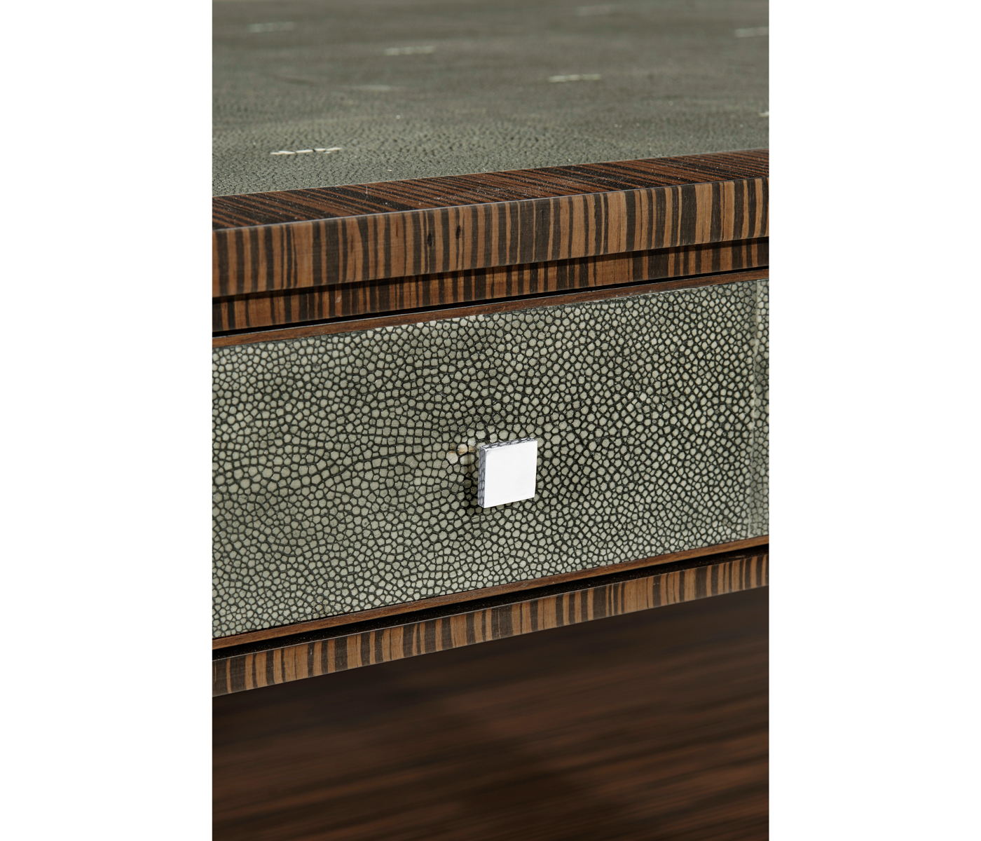 Faux Macassar Ebony & Anthracite Shagreen Coffee Table