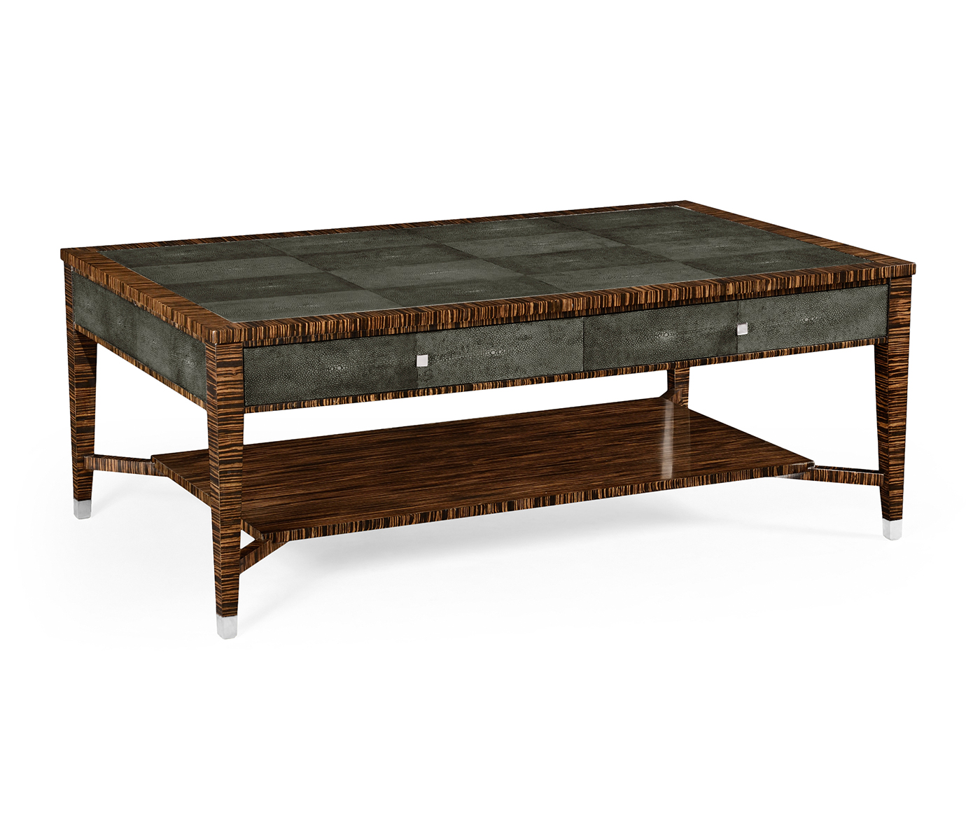 Faux Macassar Ebony & Anthracite Shagreen Coffee Table