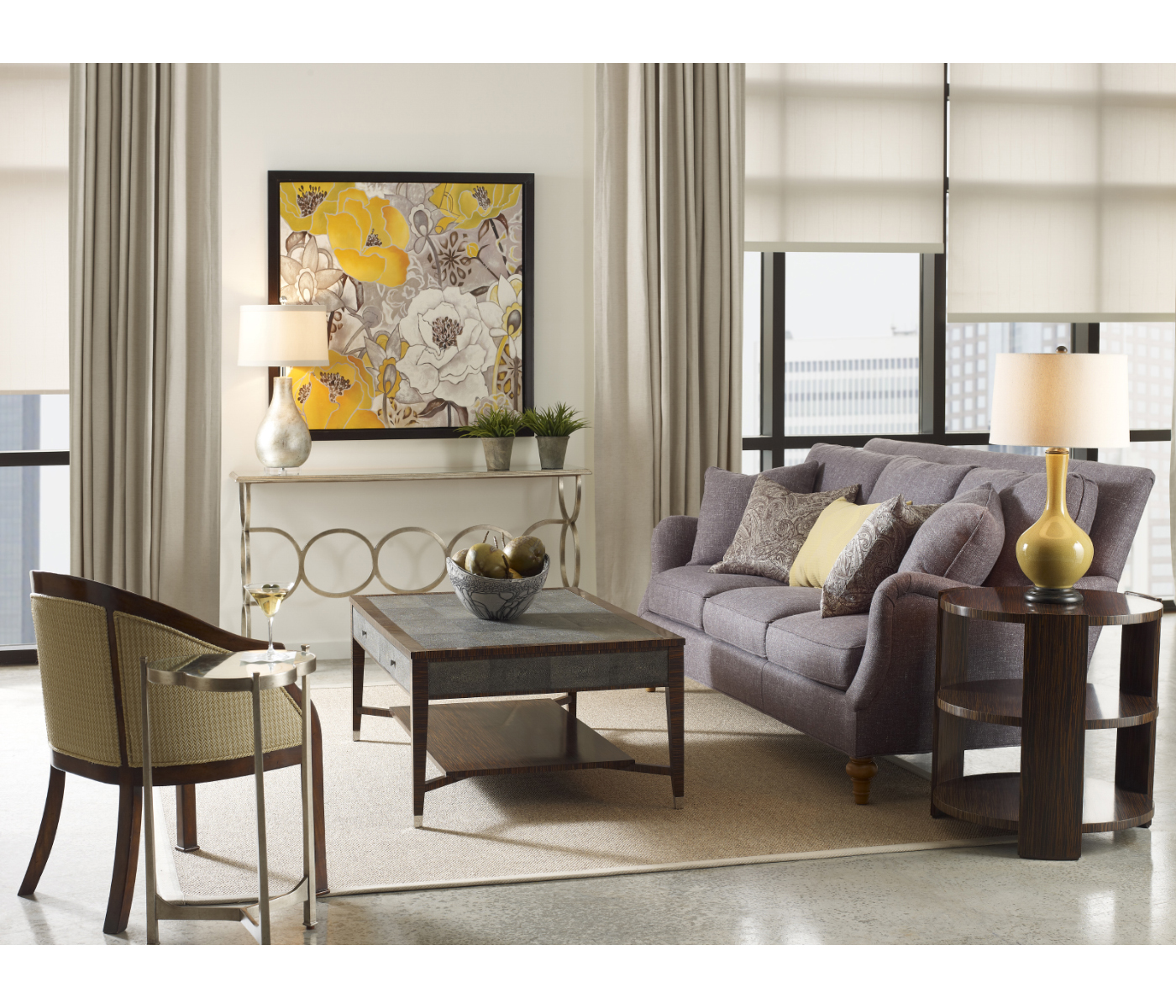 Faux Macassar Ebony & Anthracite Shagreen Coffee Table