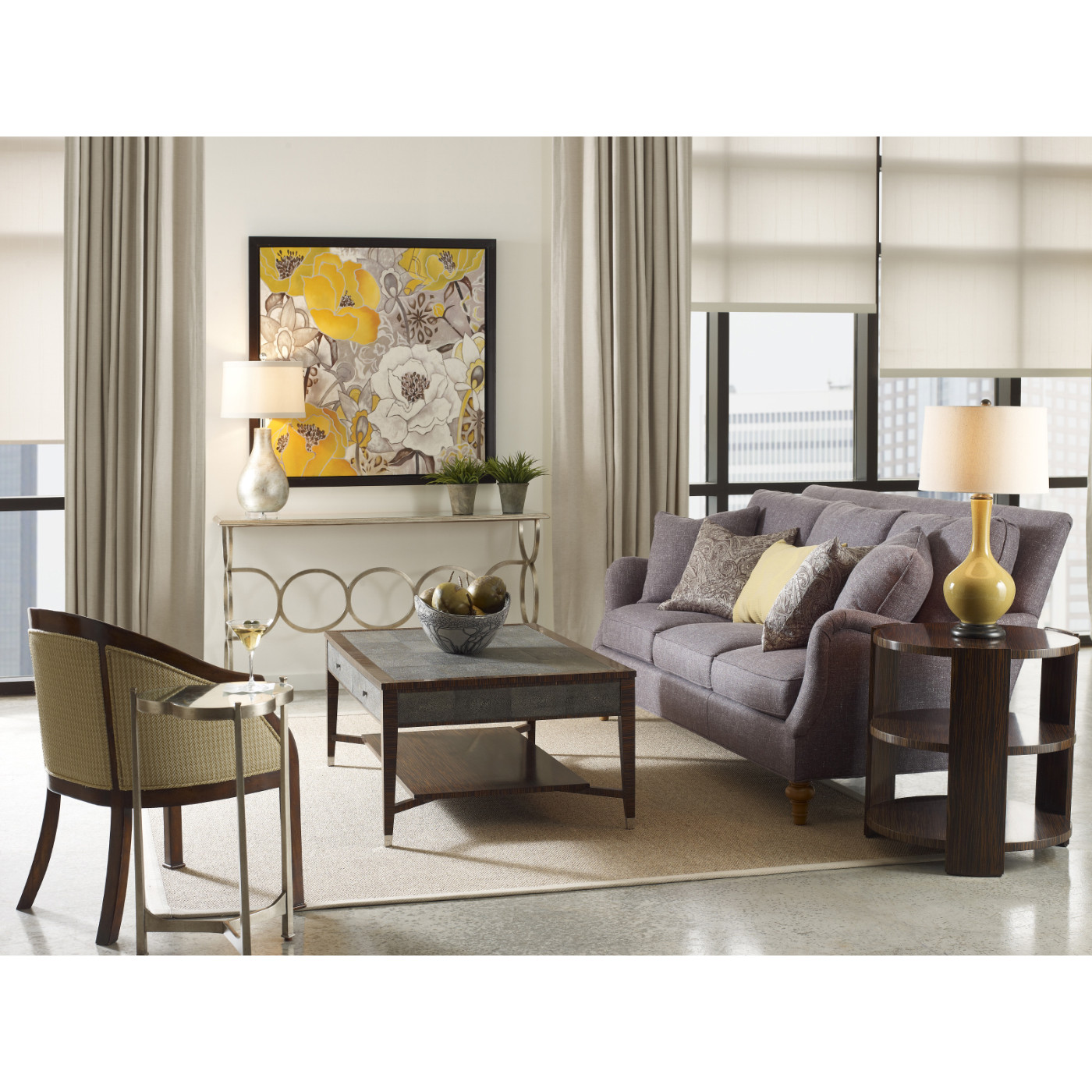 Faux Macassar Ebony & Anthracite Shagreen Coffee Table