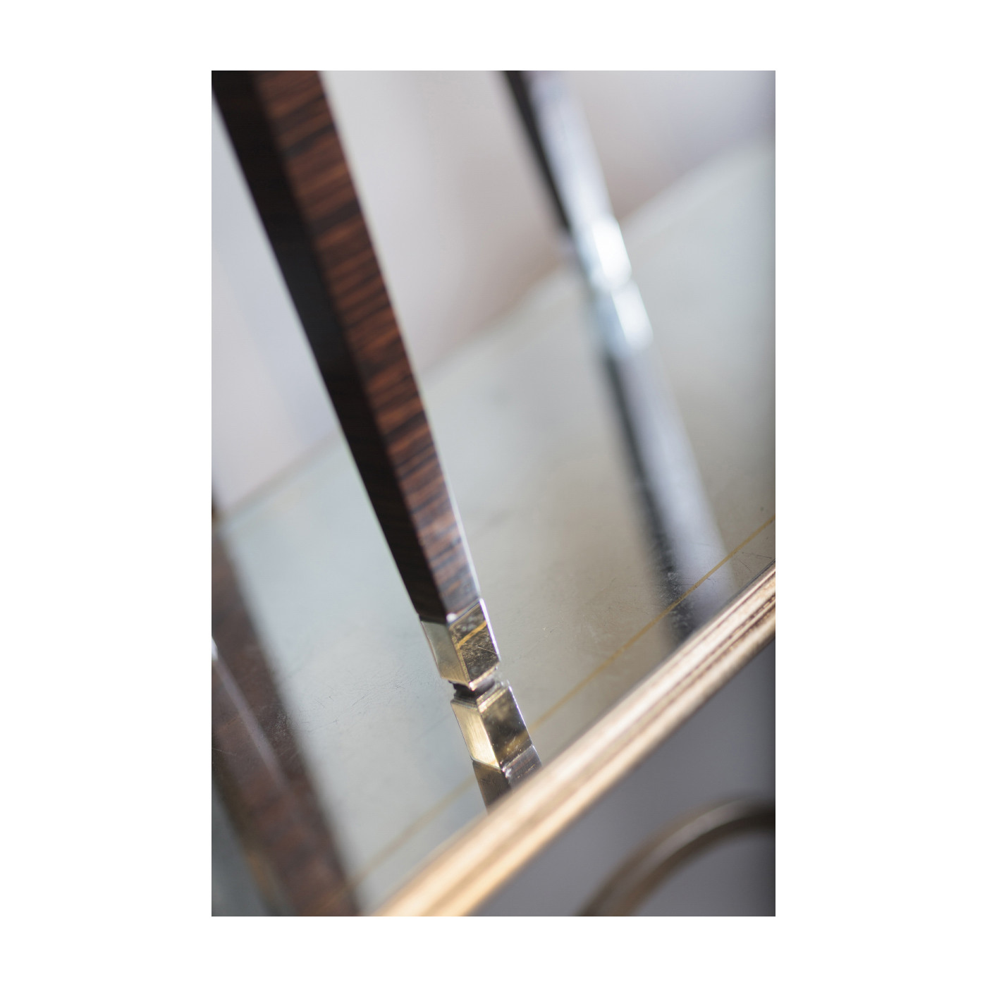 Anthracite Faux Shagreen and Macassar Ebony Lamp Table