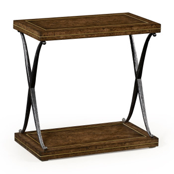 Hammered iron two tier table