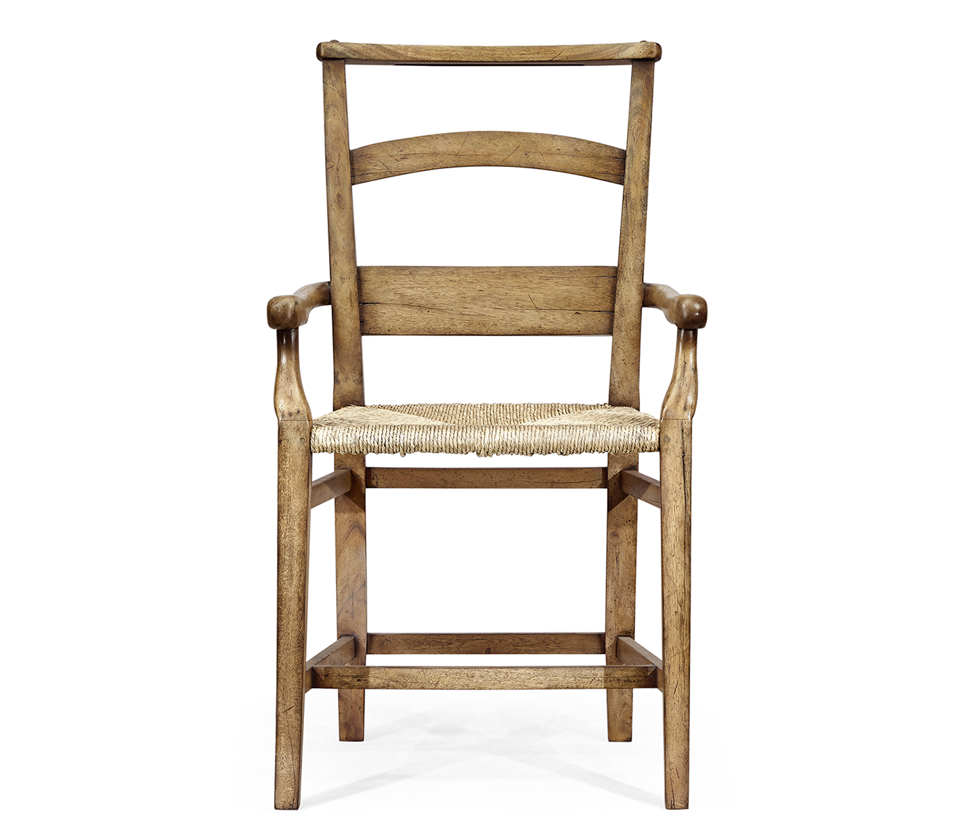 Rustic Light Driftwood Church Dining Arm Chair