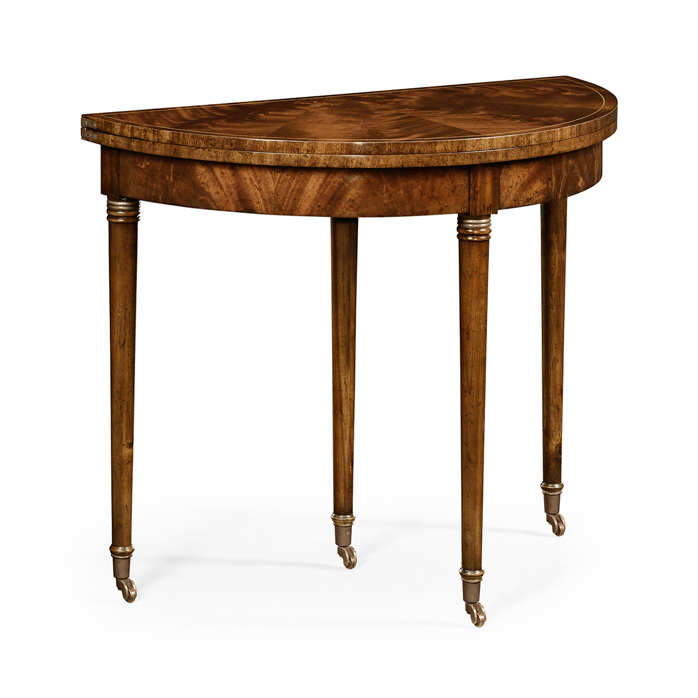 Mahogany Flip-Top Demilune Breakfast Table 36