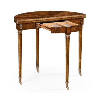 Mahogany Flip-Top Demilune Breakfast Table 36