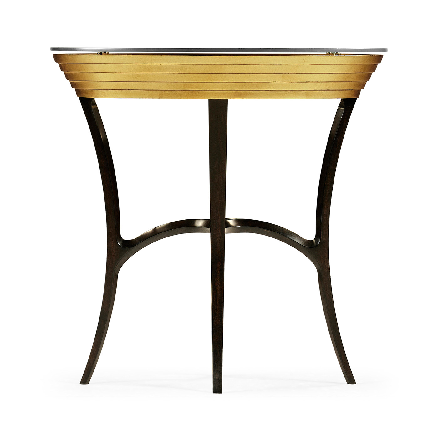Stepped Gilded Oval Side Table