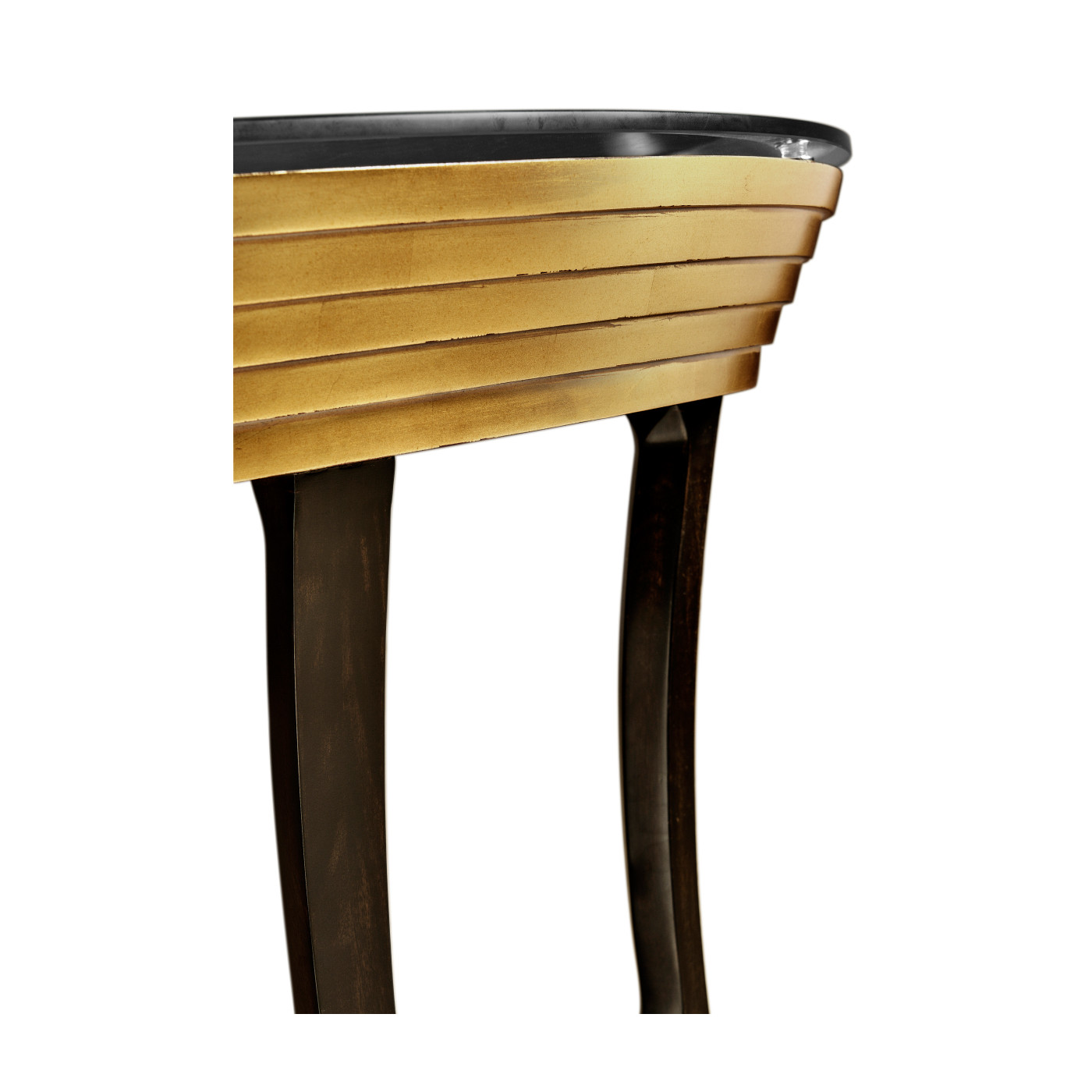 Stepped Gilded Oval Side Table