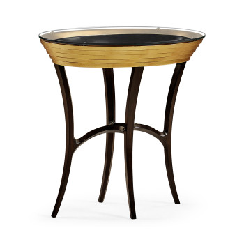 Stepped Gilded Oval Side Table