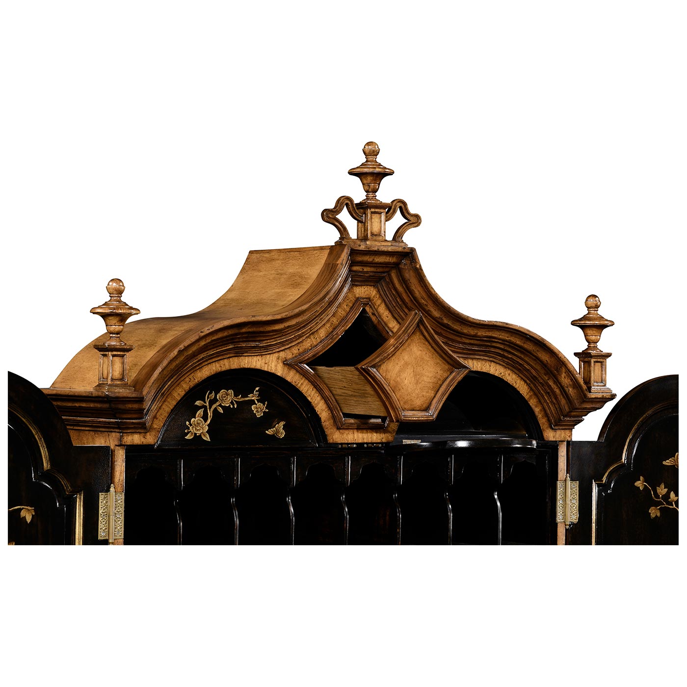 Queen Anne Walnut Bureau with Chinoiserie Interior & Panelled Doors