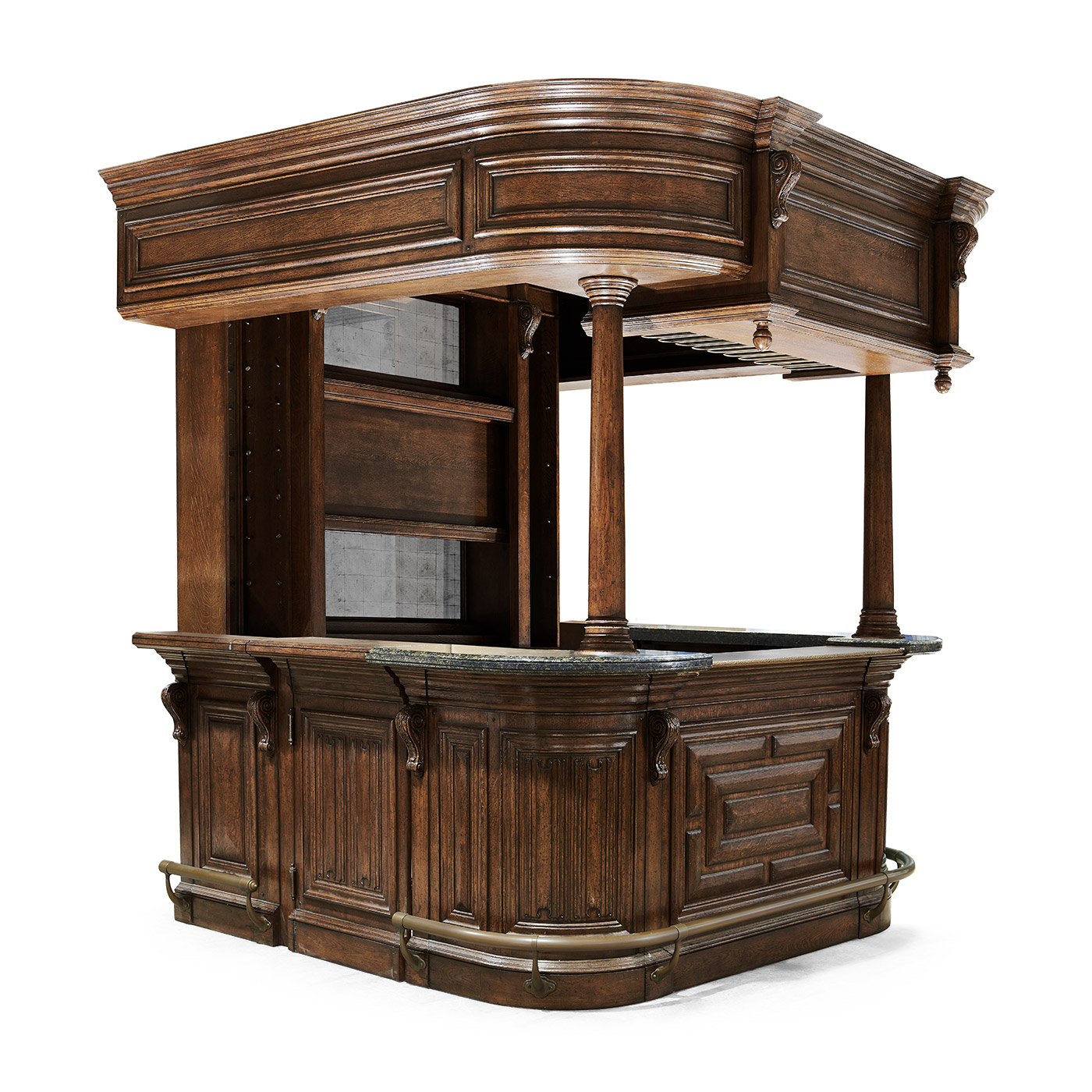 Complete Linenfold Dark Oak Home Bar