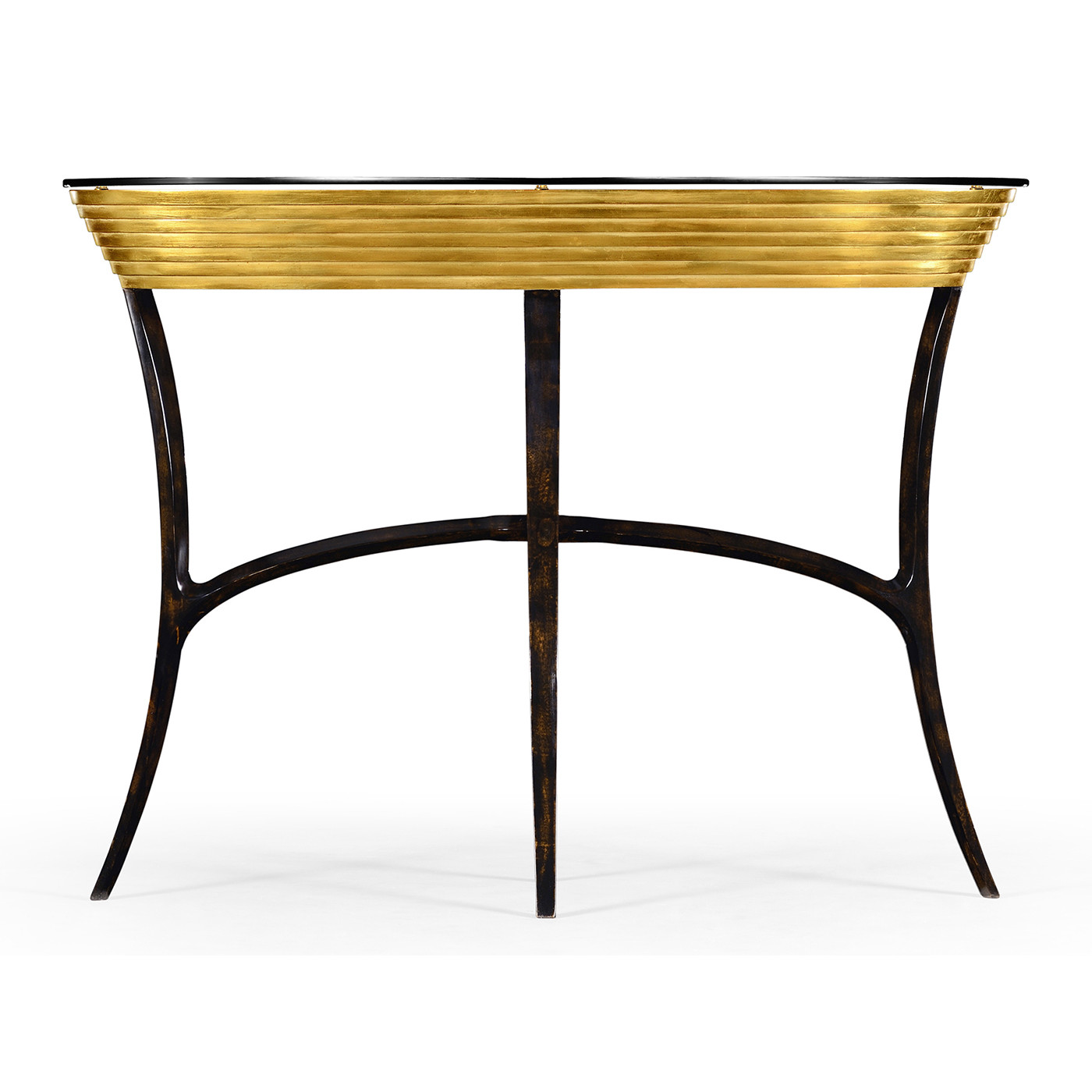 Stepped Gilded Oval Console