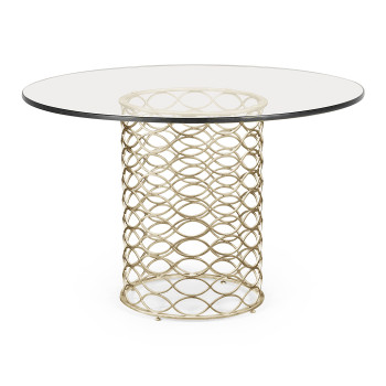 Interlaced Silver & Glass Dining Table 48