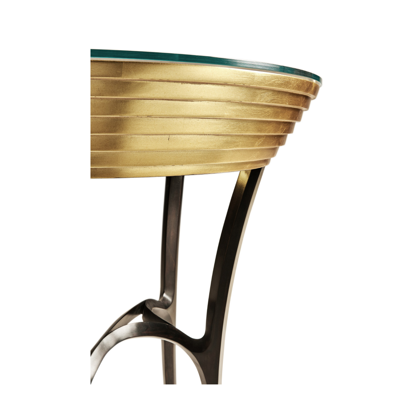 Stepped Gilded Demilune Console