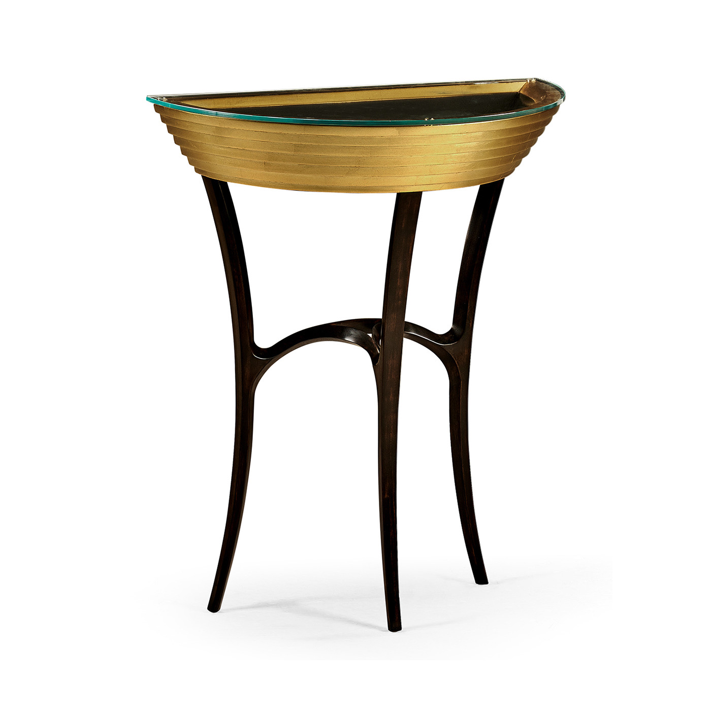 Stepped Gilded Demilune Console