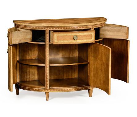 Satinwood demilune cabinet