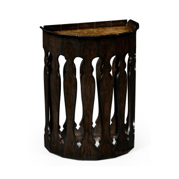 Moorish small demilune console (Ebonised)