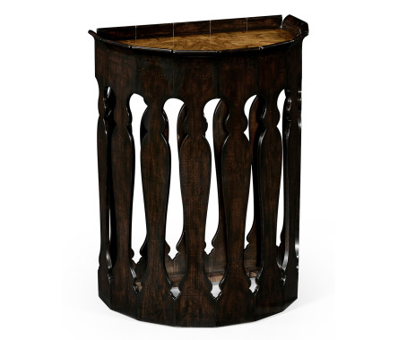 Moorish small demilune console (Ebonised)