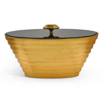 Stepped Gilded Oval Box