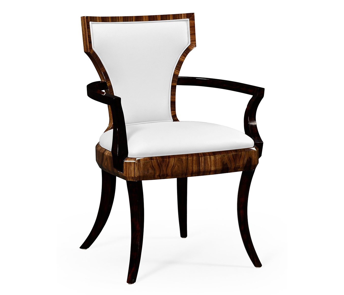 Full Back Art Deco High Lustre Santos Dining Arm Chair