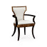 Full Back Art Deco Satin Santos Dining Arm Chair