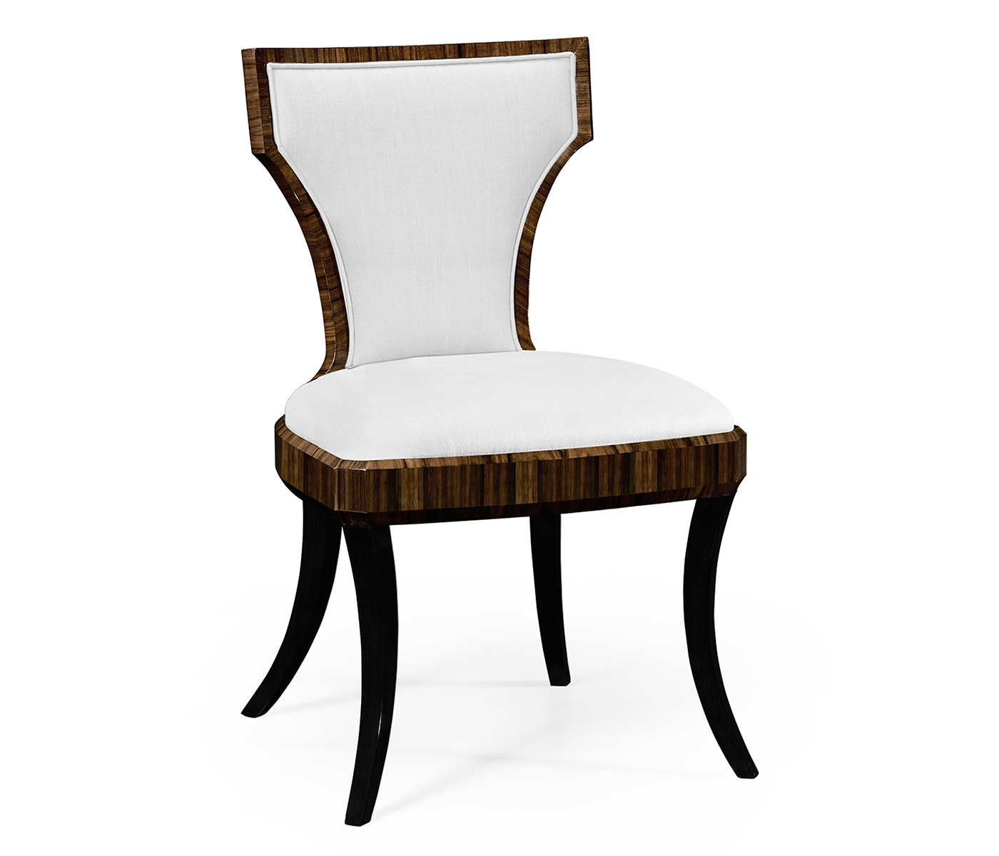 Full Back Art Deco Macassar Ebony Dining Side Chair