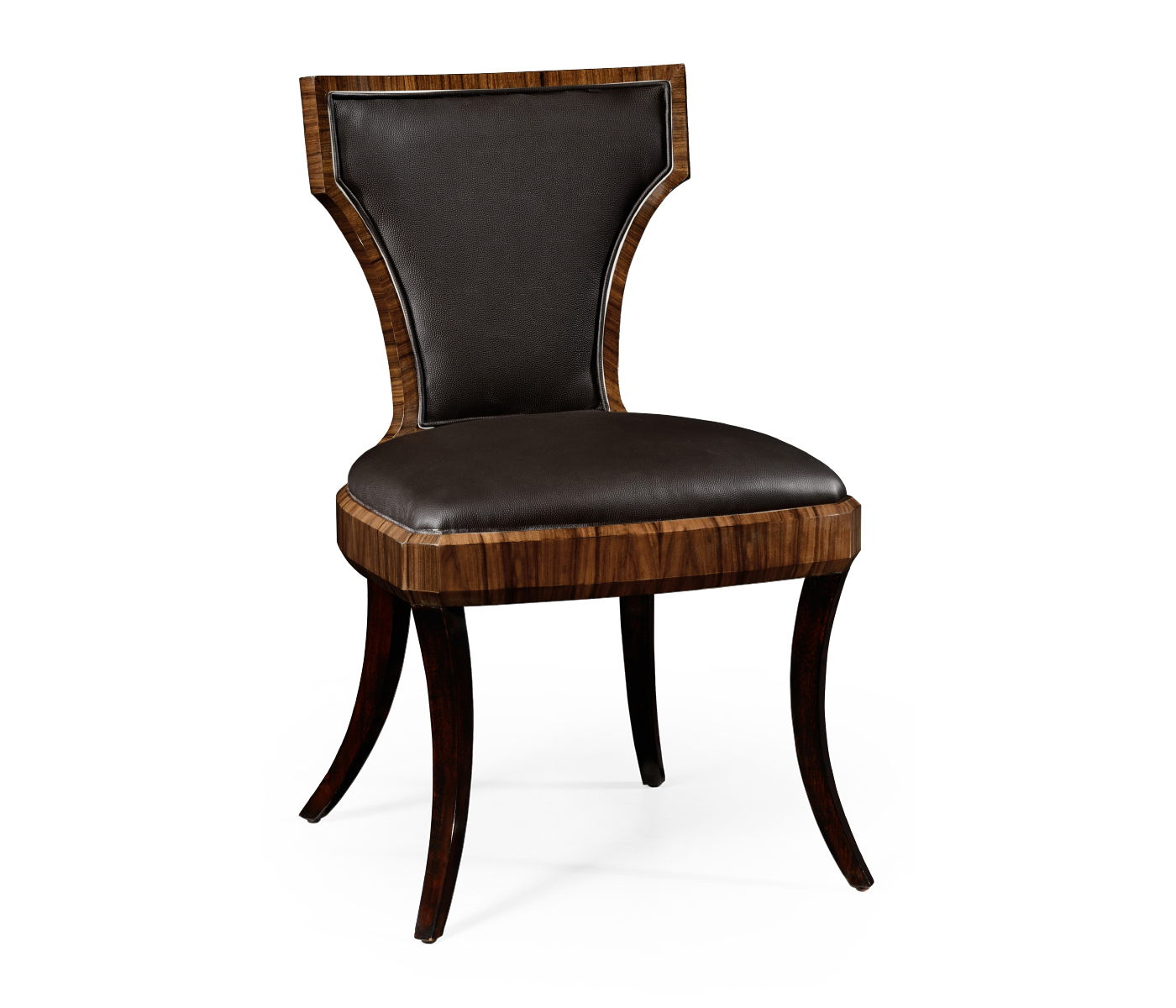 Full Back Art Deco Satin Santos Dining Side Chair