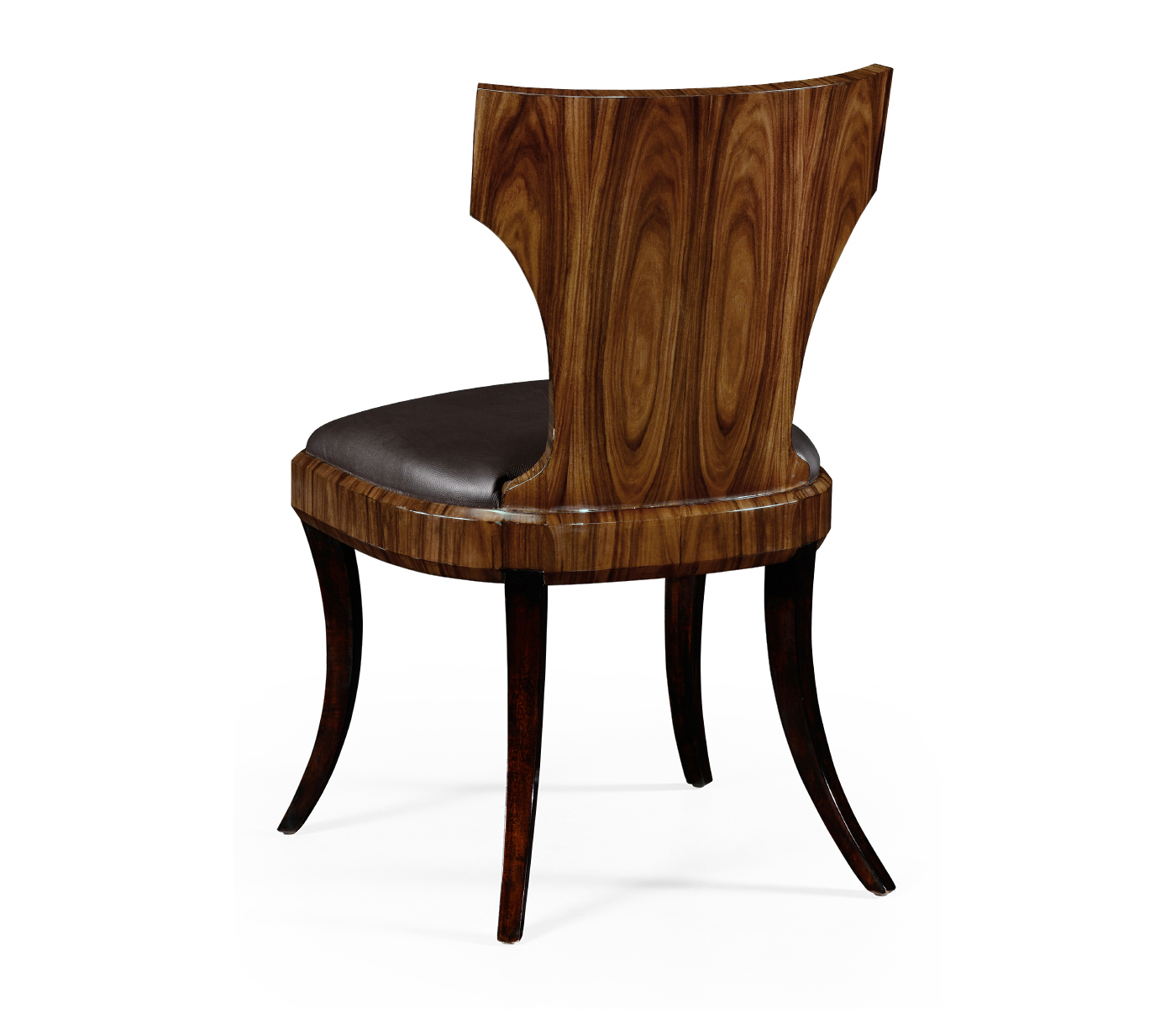 Full Back Art Deco Satin Santos Dining Side Chair