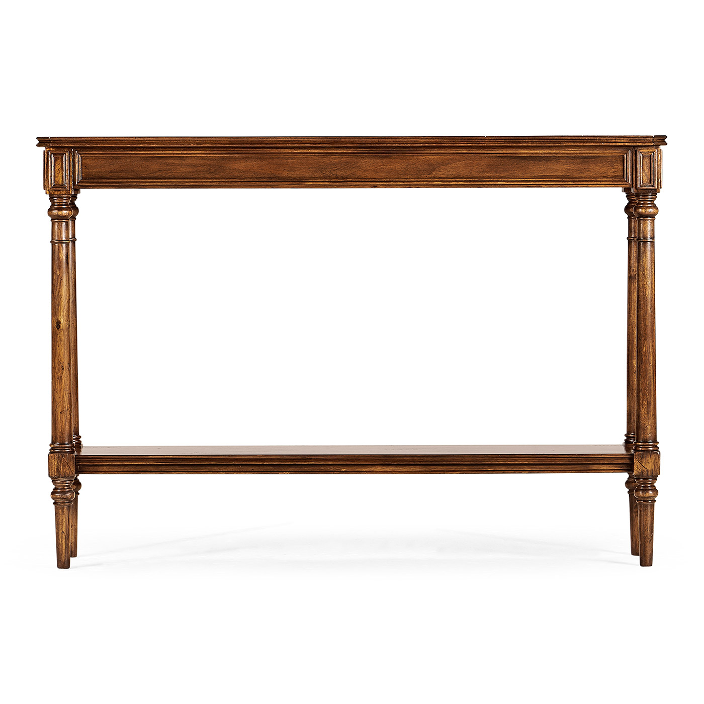 Country living style narrow walnut console