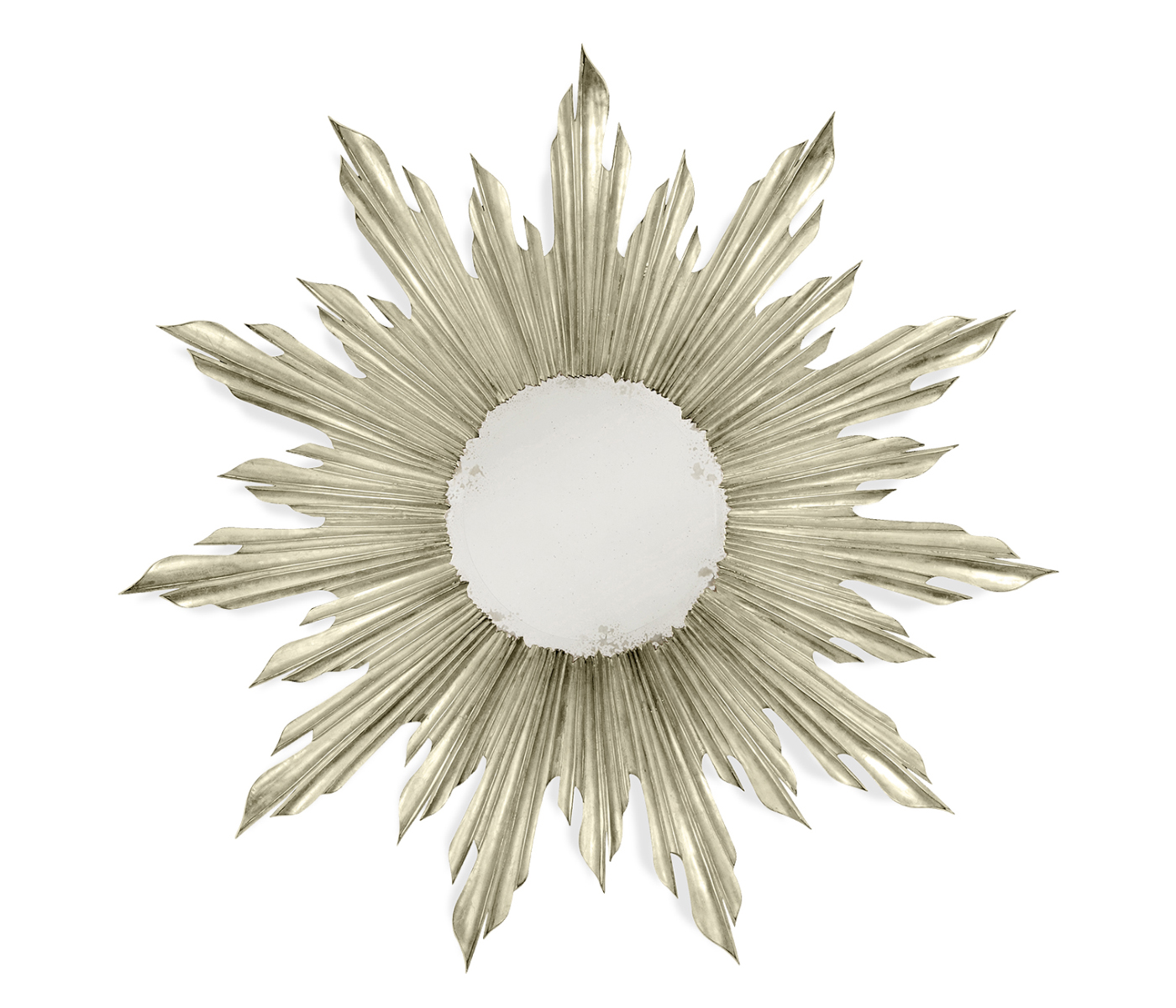 Small silver sunburst mirror