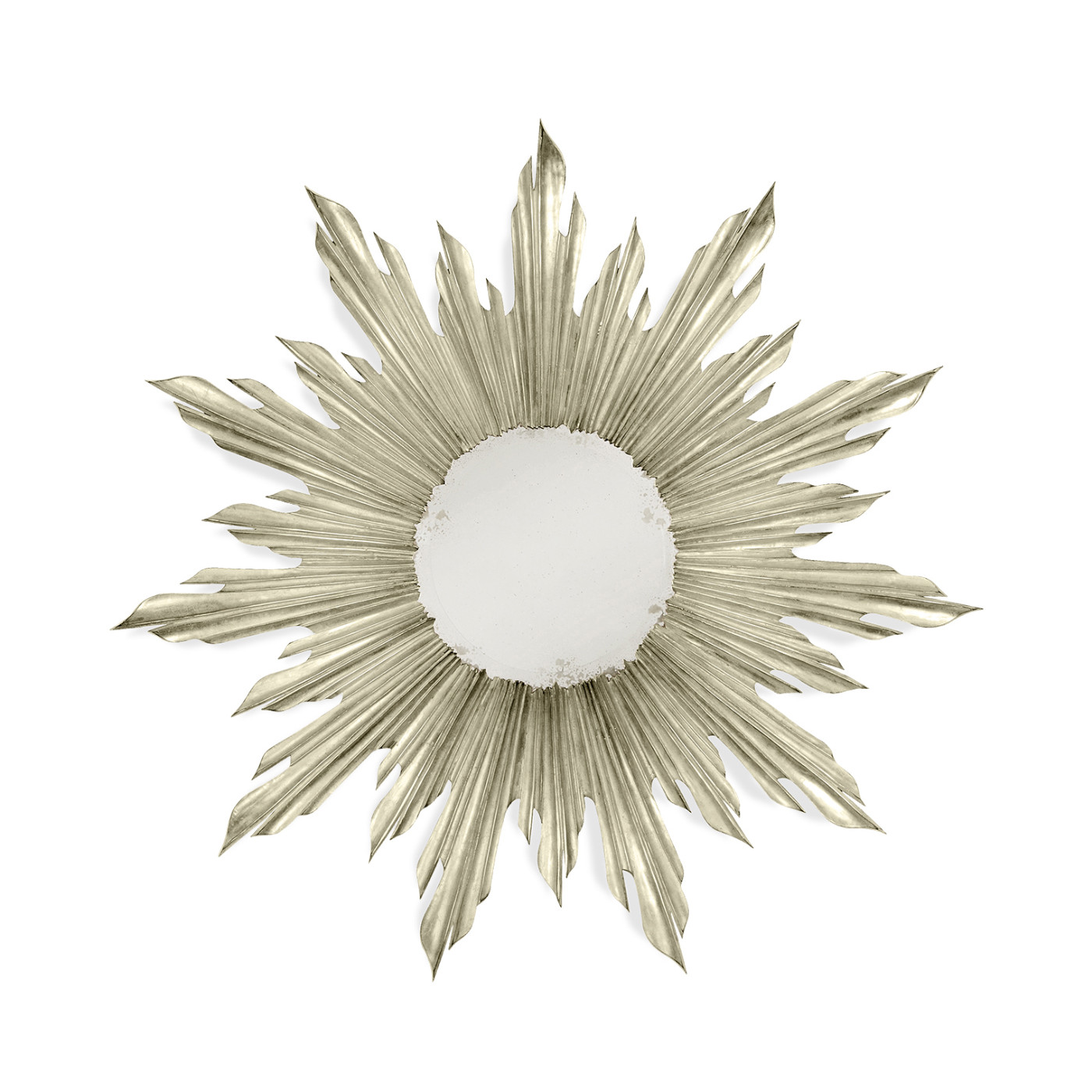 Small silver sunburst mirror