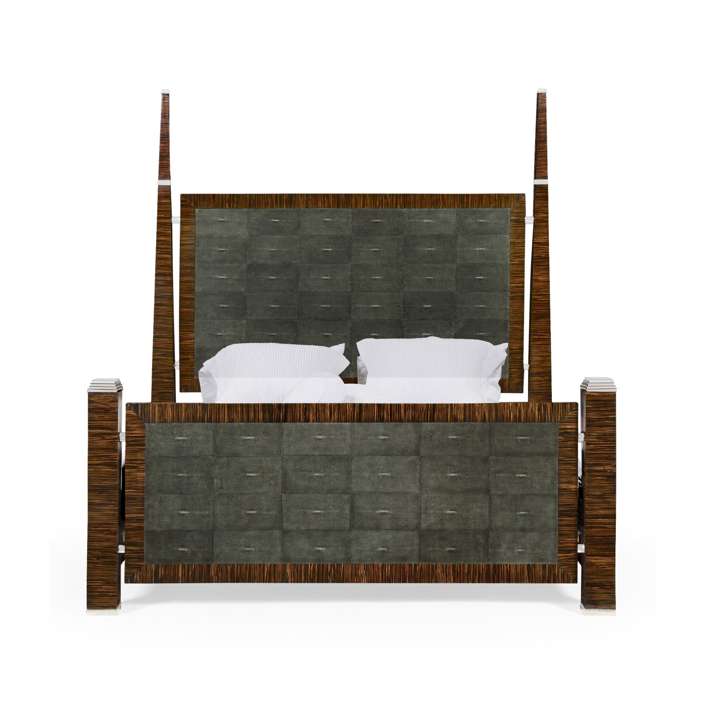 Faux Macassar & Anthracite Faux Shagreen Cali King Bed