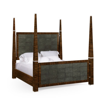 Faux Macassar & Anthracite Faux Shagreen Cali King Bed