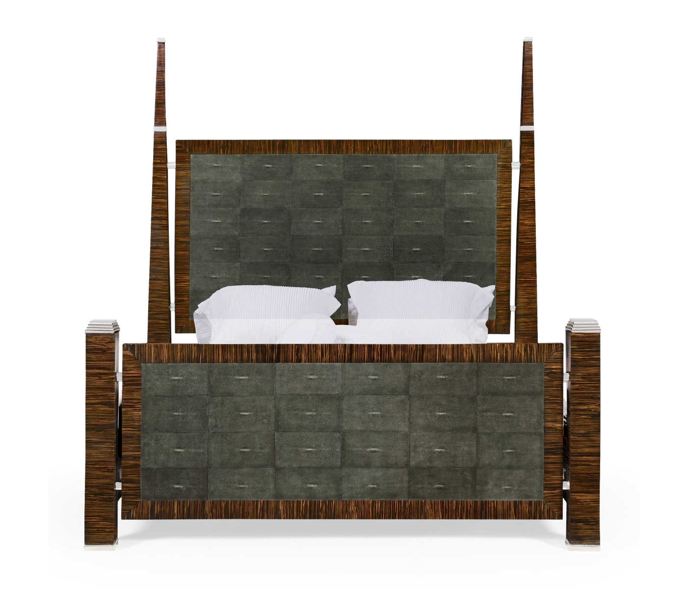 Faux Macassar & Anthracite Faux Shagreen US King Bed