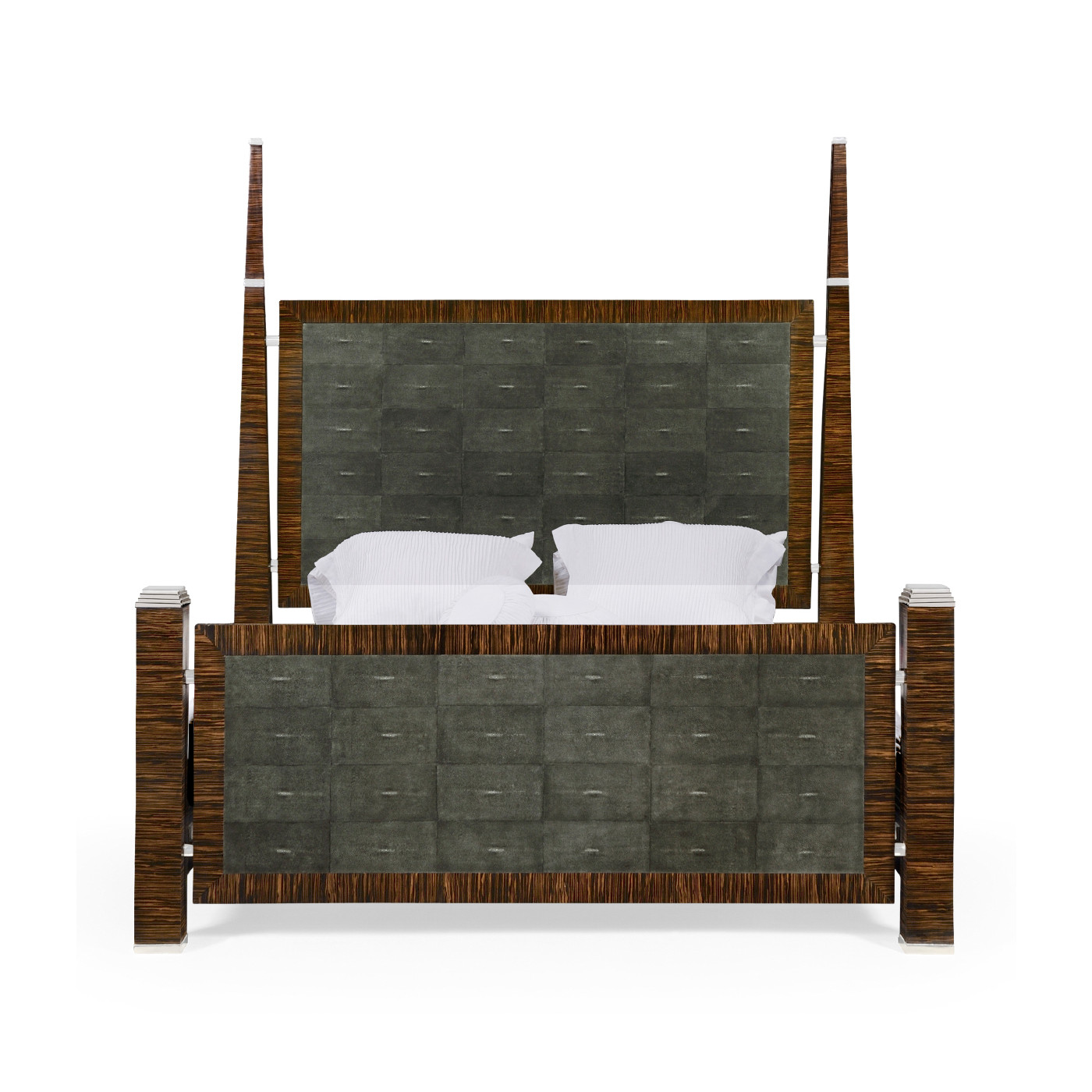 Faux Macassar & Anthracite Faux Shagreen US King Bed